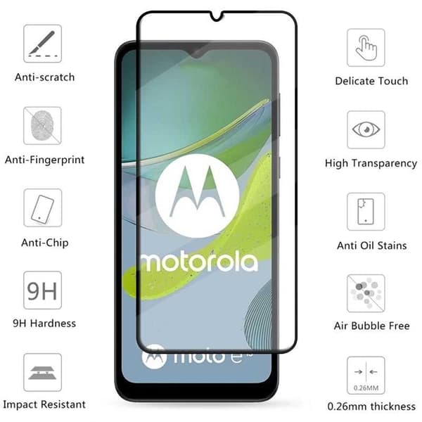 Motorola Moto E13 FullFrame 0,26 mm 2,5D 9H hærdet glas