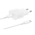 Miniatyrbild 1 av 4: Samsung mobiltelefon laddare 25W nätladdare Med USBC kabel Vit