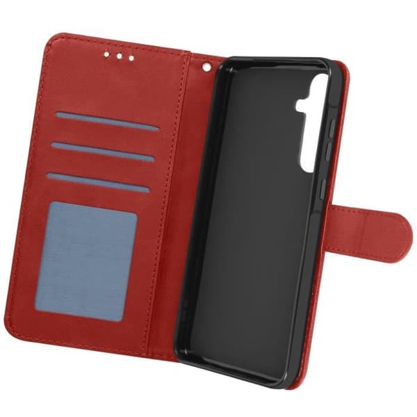 Fodral till Samsung Galaxy A55 Handledsrem Flip Plånboksställ Röd