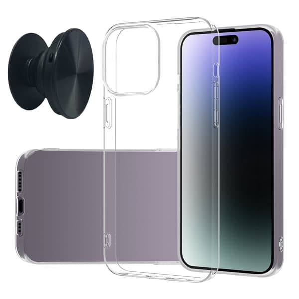 iPhone 15 Pro Max Skal & Fingerhållare - Skydd och Komfort - Svart