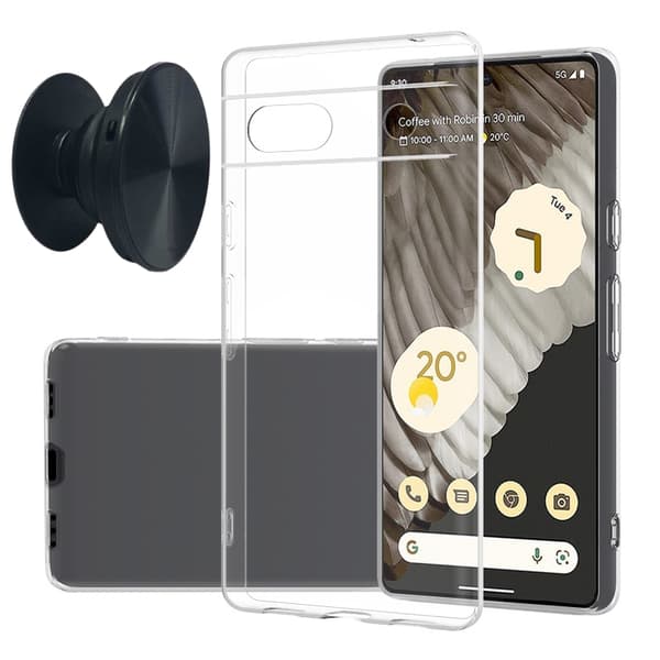 Google Pixel 7a Skal & Fingerhållare - Skydd och Komfort - Svart