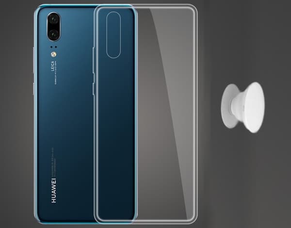 Huawei P20 Pro Skal & Fingerhållare - Skydd och Komfort - Vit