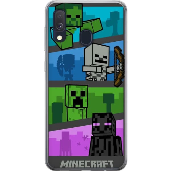 Samsung Galaxy A40 Gjennomsiktig deksel Minecraft