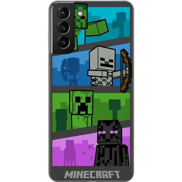 Samsung Galaxy S21+ 5G Genomskinligt Skal Minecraft