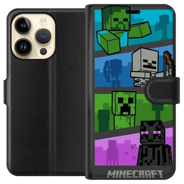 Apple iPhone 15 Pro Lompakkokotelo Minecraft