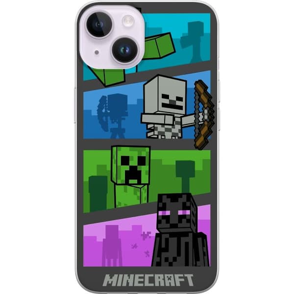 Apple iPhone 15 Genomskinligt Skal Minecraft