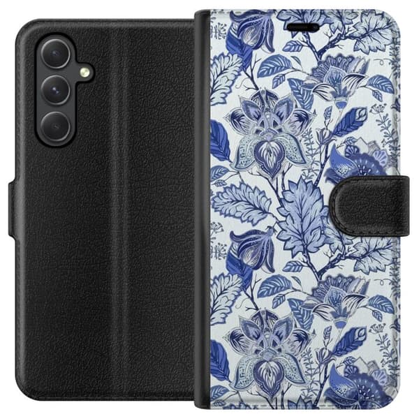Samsung Galaxy A05s Lompakkokotelo Kukat Sininen...