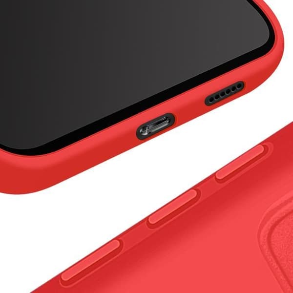 Fodral till Xiaomi Poco X6 Pro Halvstyv Matt Anti-Fingerprint Strap Röd