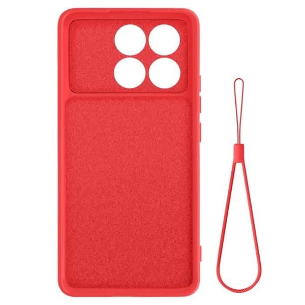 Fodral till Xiaomi Poco X6 Pro Halvstyv Matt Anti-Fingerprint Strap Röd