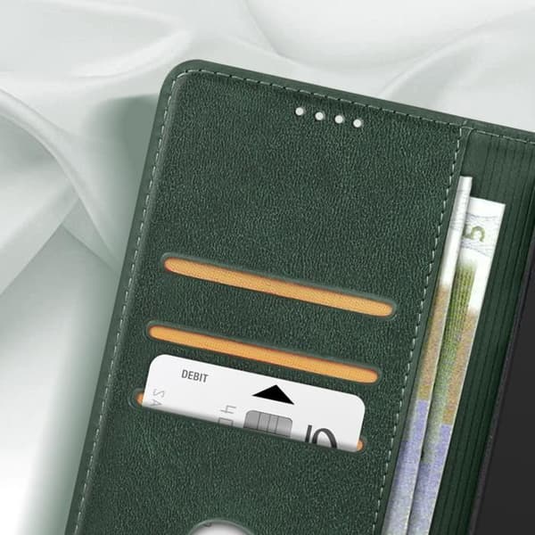 Plånboksfodral till Xiaomi Poco X6 Pro Magnetic Flip Stand Mörkgrön