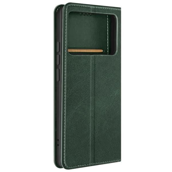 Plånboksfodral till Xiaomi Poco X6 Pro Magnetic Flip Stand Mörkgrön