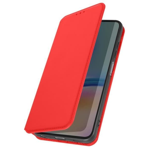 Fodral till Galaxy A05s - AVIZAR - Korthållare Videostöd Magnetic Flip Röd
