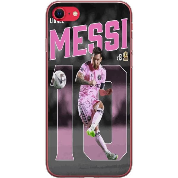 Apple iPhone SE (2020) Genomskinligt Skal Lionel Messi - Rosa