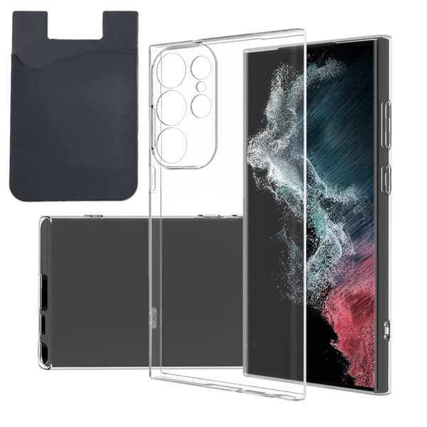 Samsung Galaxy S23 Ultra Skal & Korthållare - Skydd & Smidig Korthantering - Svart