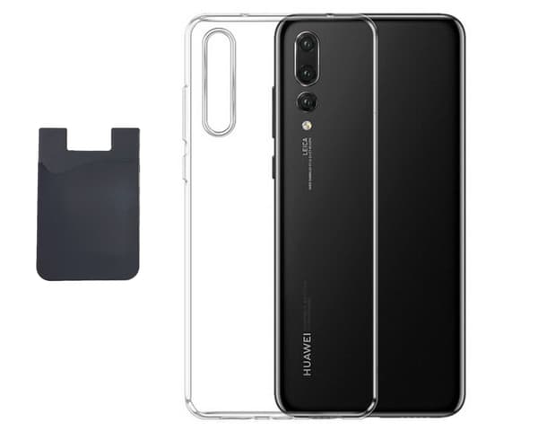 Huawei P20 Skal & Korthållare - Skydd & Smidig Korthantering - Svart