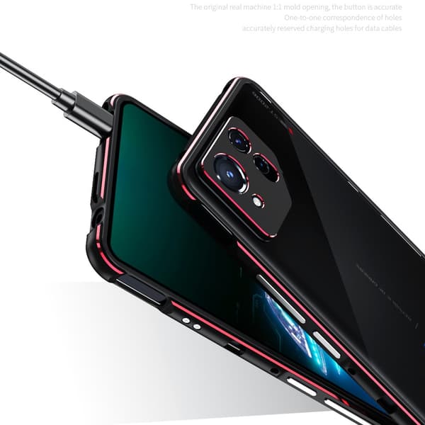 SKALO Asus ROG Phone 8 5G Premium Metallskal/ram med kamera skydd - Svart
