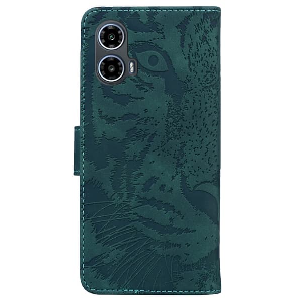 SKALO Motorola Moto G04 Kohokuvioitu tiikerilompakko - Vihreä