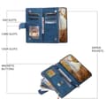 Miniatyrbild 4 av 10: SKALO Motorola Moto G04 Big Wallet Quiltat Plånbok - Blå