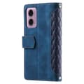 Miniatyrbild 7 av 10: SKALO Motorola Moto G04 Big Wallet Quiltat Plånbok - Blå