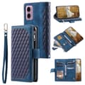 Miniatyrbild 8 av 10: SKALO Motorola Moto G04 Big Wallet Quiltat Plånbok - Blå
