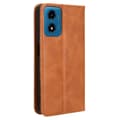 Miniatyrbild 7 av 7: SKALO Motorola Moto G04 Embossed Premium Plånboksfodral - Brun