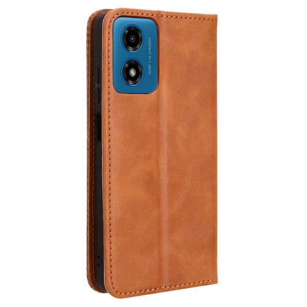 SKALO Motorola Moto G04 Embossed Premium Plånboksfodral - Brun