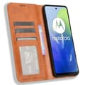 Miniatyrbild 2 av 7: SKALO Motorola Moto G04 Embossed Premium Plånboksfodral - Brun
