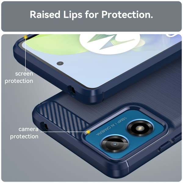 SKALO Motorola Moto G04 Armor Carbon Iskunkestävä TPU suojakuori