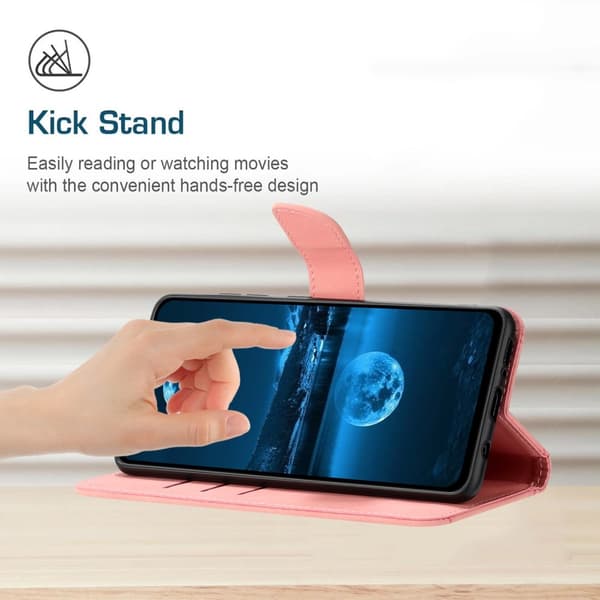 SKALO Motorola Moto G04 Embossed Plånboksfodral i PU-Läder - Rosa