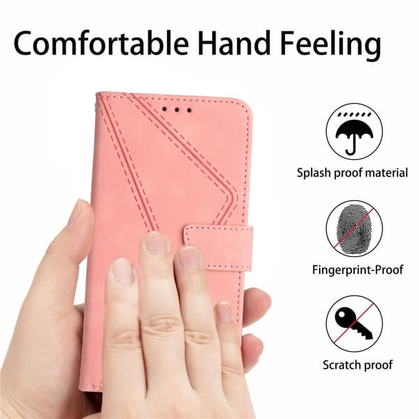 SKALO Motorola Moto G04 Embossed Plånboksfodral i PU-Läder - Rosa