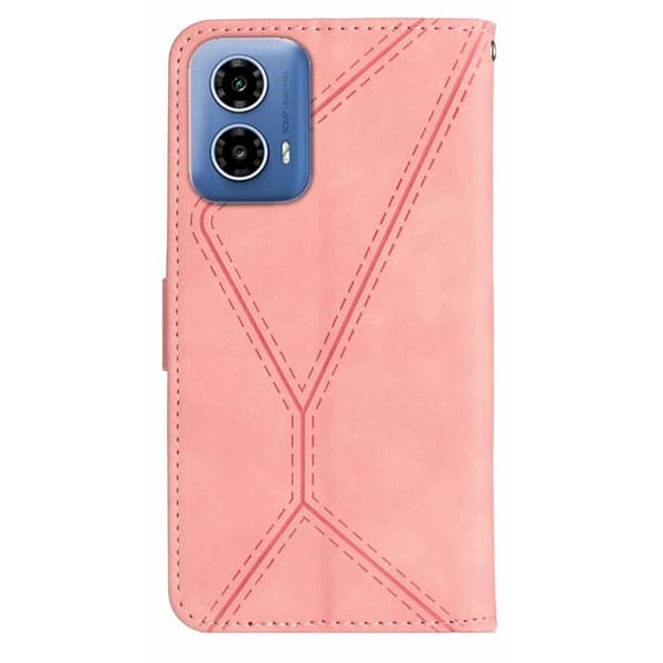 SKALO Motorola Moto G04 Embossed Plånboksfodral i PU-Läder - Rosa