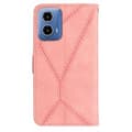 Miniatyrbild 8 av 8: SKALO Motorola Moto G04 Embossed Plånboksfodral i PU-Läder - Rosa