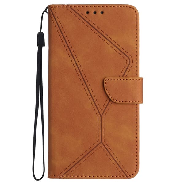 SKALO Motorola Moto G04 Embossed Plånboksfodral i PU-Läder - Brun