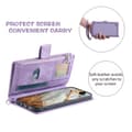 Miniatyrbild 3 av 10: SKALO Motorola Moto G04 Big Wallet Quiltat Plånbok - Lila