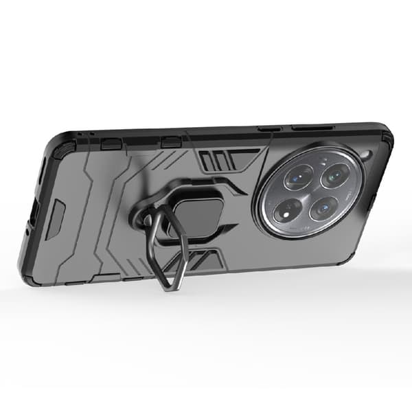 SKALO OnePlus 12 5G Armor Hybridi metallirengas kuori - Musta