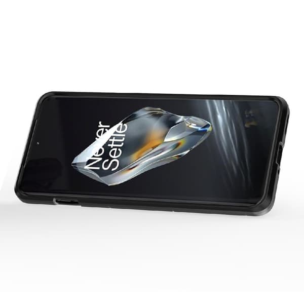 SKALO OnePlus 12 5G Armor Hybridi metallirengas kuori - Musta