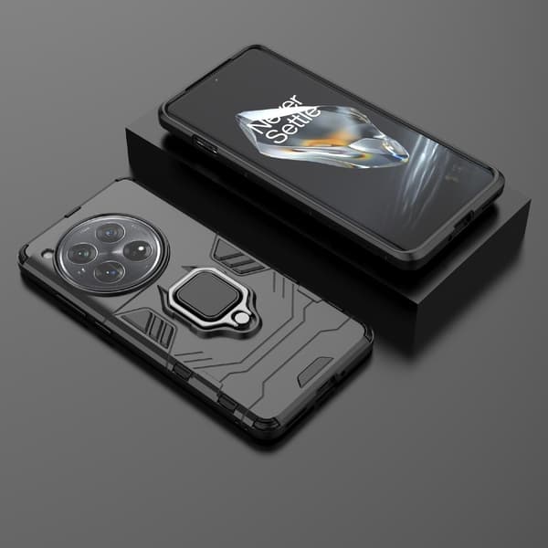 SKALO OnePlus 12 5G Armor Hybridi metallirengas kuori - Musta