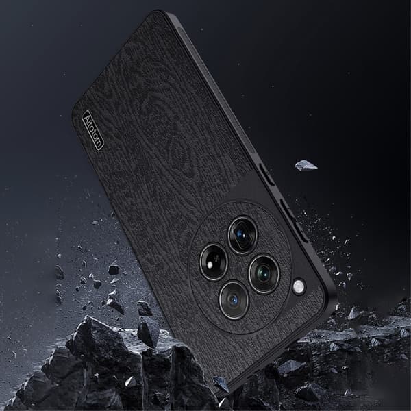 SKALO OnePlus 12 5G PU-nahka Hybridi Suojakuori - Sininen