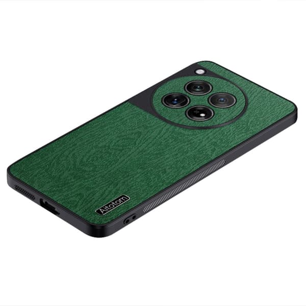 SKALO OnePlus 12 5G PU-nahka Hybridi Suojakuori - Vihreä