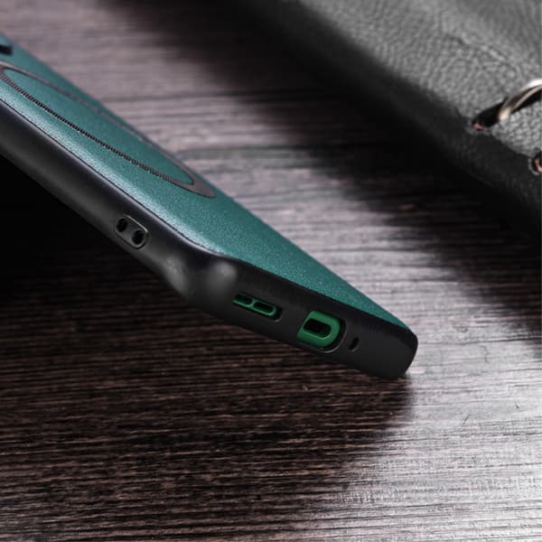 SKALO OnePlus 12 5G PU læder hybrid magnetisk ring Cover - Sort