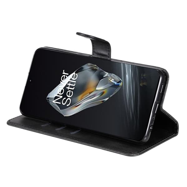 SKALO OnePlus 12 5G Plånboksfodral i PU-Läder med Dragkedja - Svart