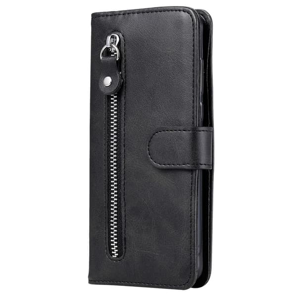 SKALO OnePlus 12 5G Plånboksfodral i PU-Läder med Dragkedja - Svart