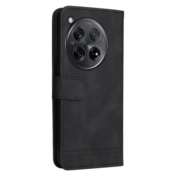 SKALO OnePlus 12R 5G Plånboksfodral i PU-Läder - Svart