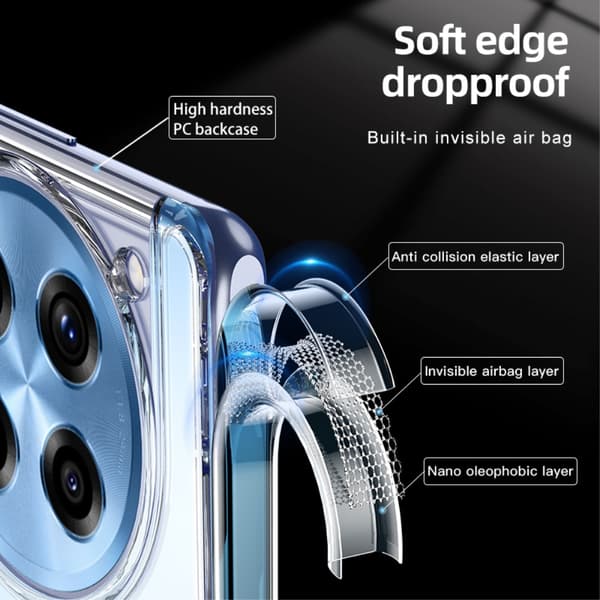 SKALO OnePlus 12R 5G TPU Clear Hybrid Cover - Gennemsigtig