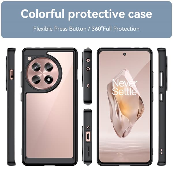 SKALO OnePlus 12R 5G Farve Bumper Cover - Sort