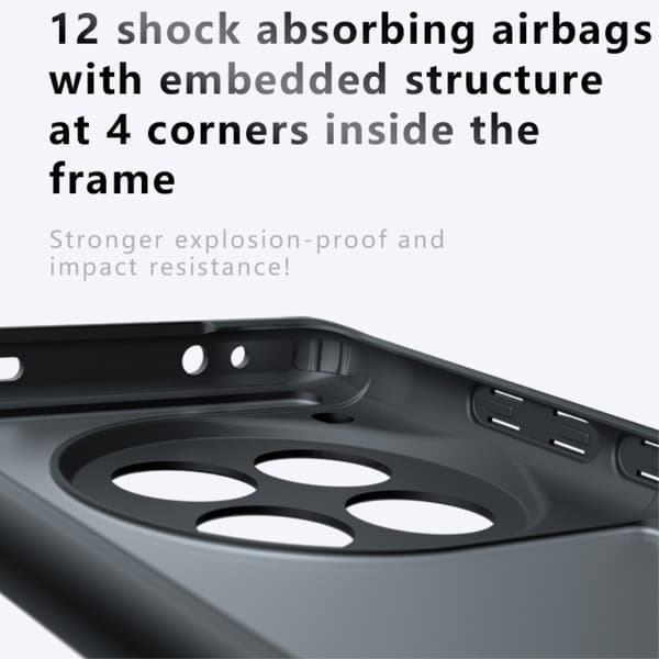 SKALO OnePlus 12R 5G Shockproof Clear Hybrid Skal - Svart