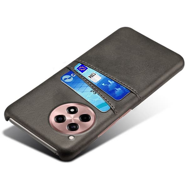 SKALO OnePlus 12R 5G PU Läder Skal med Korthållare/Plånbok - Svart