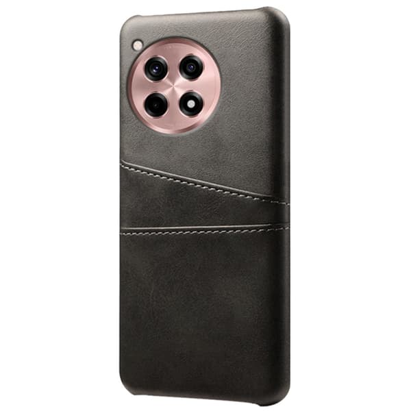 SKALO OnePlus 12R 5G PU Läder Skal med Korthållare/Plånbok - Svart