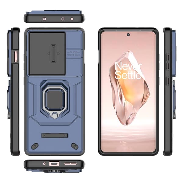 SKALO OnePlus 12R 5G Armor hybridi metallirengas kameran liukusäädin - Sininen