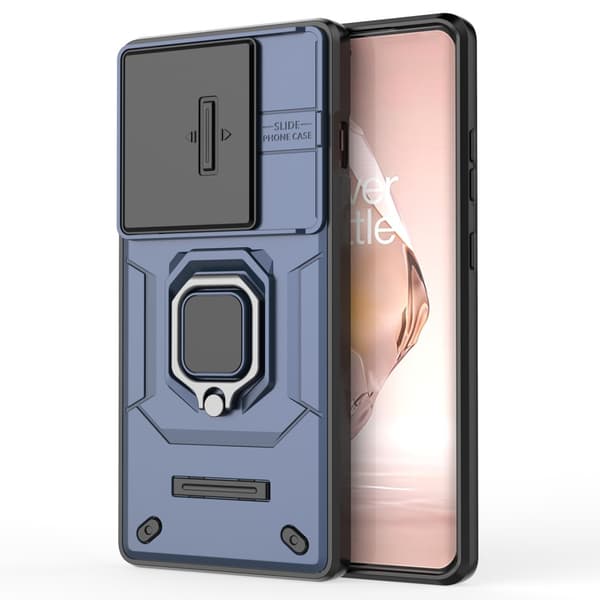 SKALO OnePlus 12R 5G Armor hybridi metallirengas kameran liukusäädin - Sininen